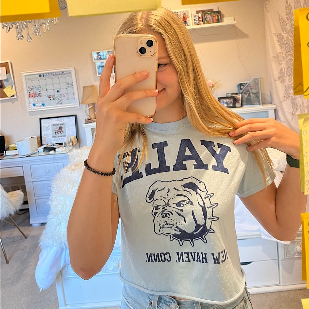 Yale University Crop Top | Color: Blue | Woman’s Small